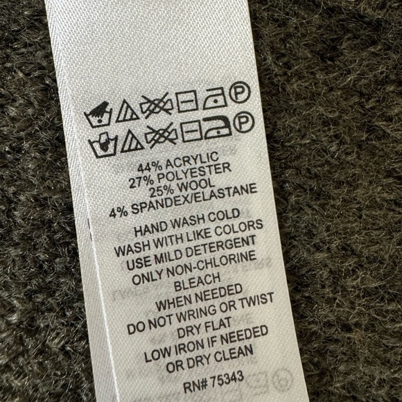 NEW Max Studio Wool Blend Sweater Cape Forest Green size 1X - Picture 7 of 7